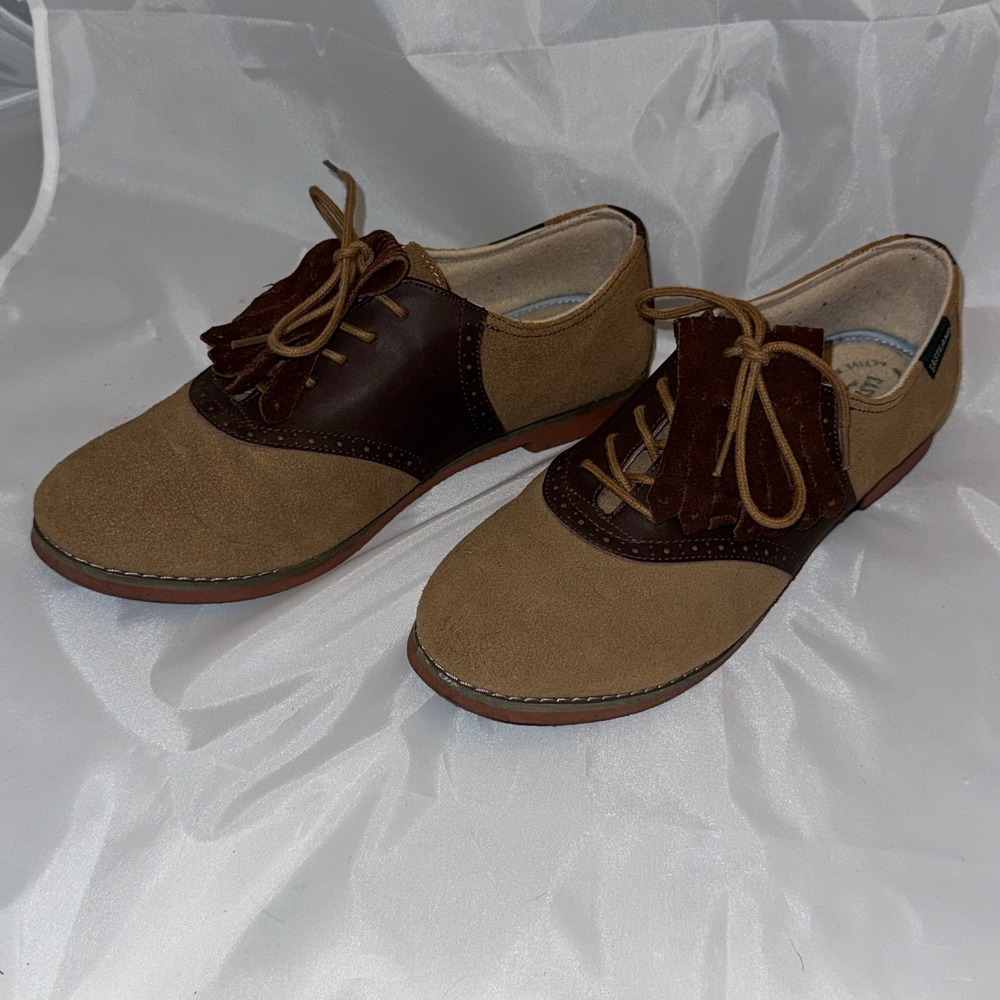 Eastland Cecily Womens 10 M Brown Tan Suede Leather Kiltie Saddle Oxford Shoes
